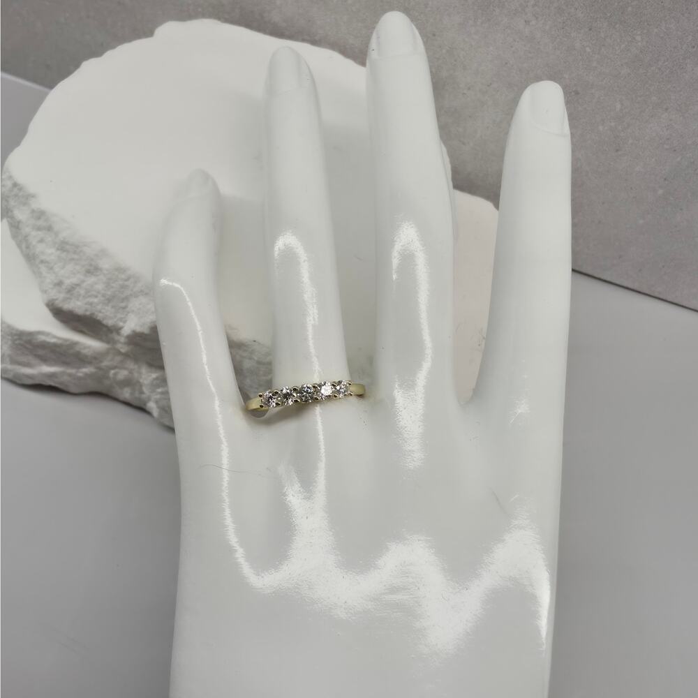 Size 7 or 9- 0.53ctw Moissanite Half Eternity Ring Gold Plated Silver GRA - Picture 3 of 8